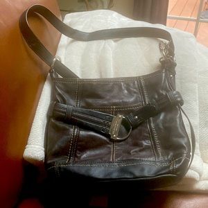 Vintage Shoulder Bag Satchel Strap Tignanello Satin Lining Leather Soft Medium